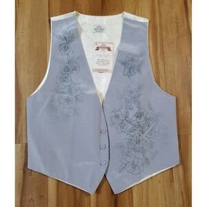 Vtg Hirschberg Schutz Vest Size Small/Medium Adornments Woven Front Satin‎ Back